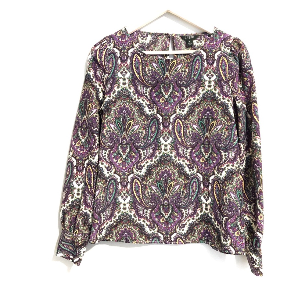 J.Crew purple paisley printed blouse | size small